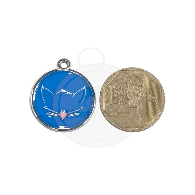 Medalla redonda pequeña con cara de gatito - Imagen 3